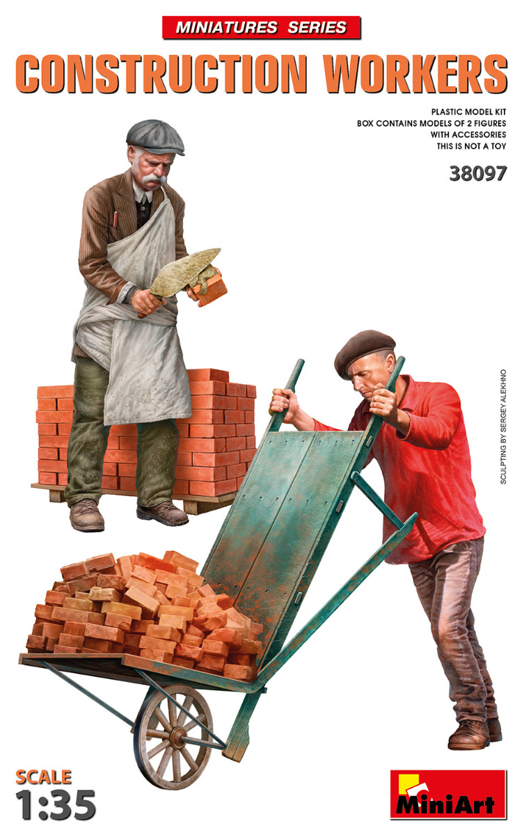 Miniart 38097 1/35 Construction Workers With Accessories - New Kit - Image 5