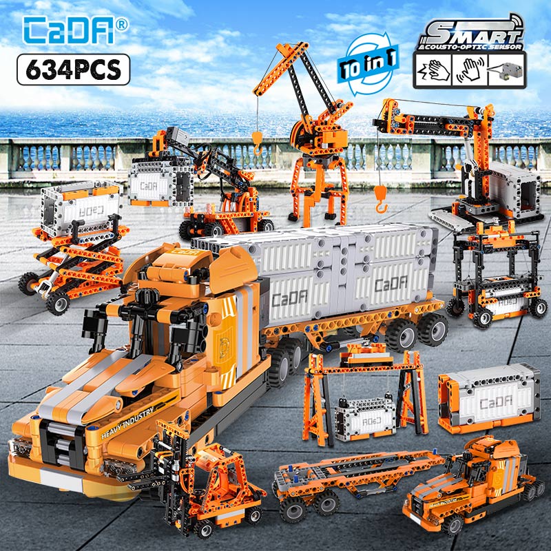CaDA Port Engineering, Makes 10 items, 634 Pieces Brick Model Kit C71002W - Image 4