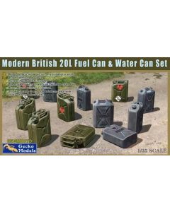 Gecko Models 1/35 Modern British 20l Fuel Cans And Water Can Set - 35GM0079