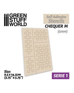 Self-Adhesive stencils - Chequer M (6mm) - Green Stuff World