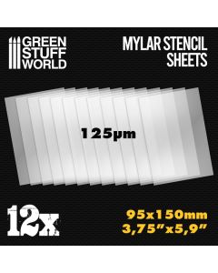 Stencil Sheets (Mylar-125um) 95x150mm - Pack x12 - Green Stuff World