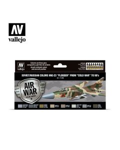 Vallejo Soviet/Russian colors MiG-23 “Flogger” 70’s To 90’s Paint Set - 71.606