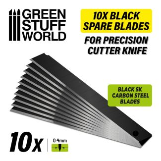 10x Black spare blades 9mm - Green Stuff World -3332