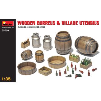 Miniart 1/35 Wooden Barrels & Village Utensils # 35550