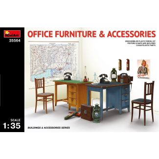 Miniart 1/35 Office Furniture and Accessories # 35564