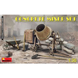 Miniart 1/35 Concrete Mixer Set - 35593
