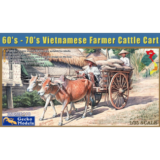 Gecko Models 1/35 60’s – 70’s Vietnamese Farmer Cattle Cart Set - 35GM0110