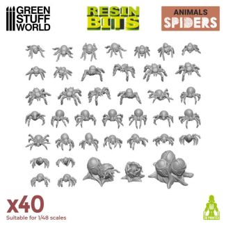 3D printed set - Small Spiders - Green Stuff World