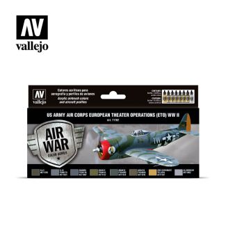 Vallejo US Army Air Corps European Theater Operations (ETO) WWII Paint Set - 71.182