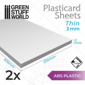ABS Plasticard A4 - 3 mm COMBO x2 sheets - Green Stuff World