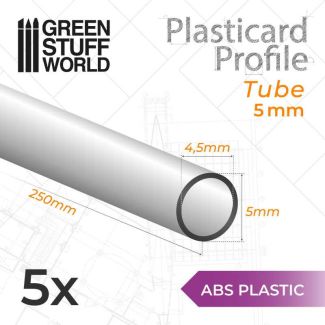 ABS Plasticard - Profile TUBE 5mm - Green Stuff World