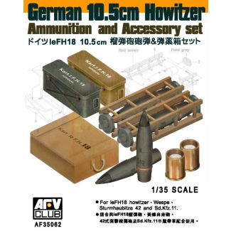 AFV Club 1/35 German 10.5cm Howitzer Ammunition & Accessories Set - AF35062