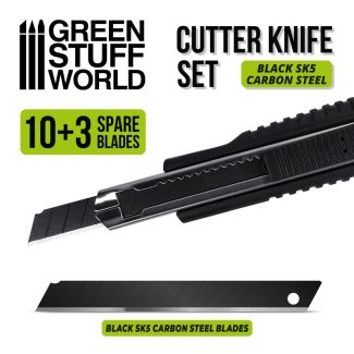 Black Hobby Knife + 10x Black spare blades - Green Stuff World - 3331