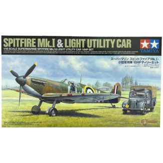 Tamiya 1/48 Supermarine Spitfire Mk.I & Light Utility Car 10HP Set - 25211
