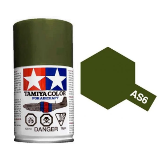 Tamiya AS-6 Oilve Drab (USAAF) 100ml Spray Paint for Scale Models - 86506