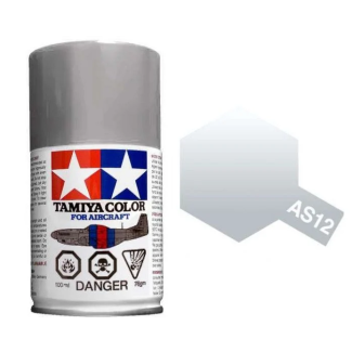 Tamiya AS-12 Bare Metal Silver 100ml Spray Paint for Scale Models - 86512