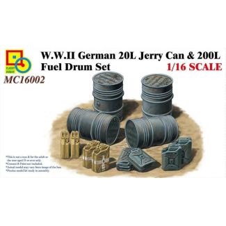 Classy Hobby 1/16 WW2 German 20L Jerry Can & 200L Fuel Drum Set - MC16002