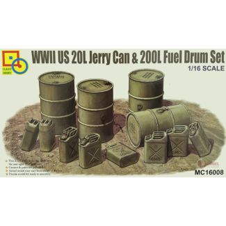 Classy Hobby 1/16 WWII US 20L Jerry Can & 200L Fuel Drum Set - MC16008