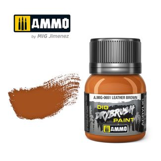 Dio Dry Brush Leather Brown 40ml Ammo By Mig - MIG0651