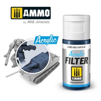 Acrylic Filter Dark Blue 15ml Ammo By Mig - MIG803