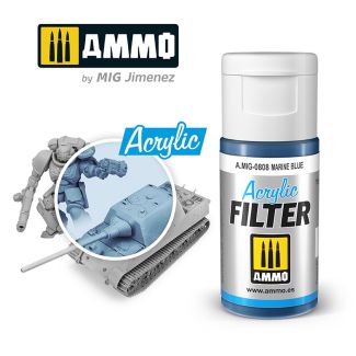 Acrylic Filter Marine Blue 15ml Ammo By Mig - MIG808