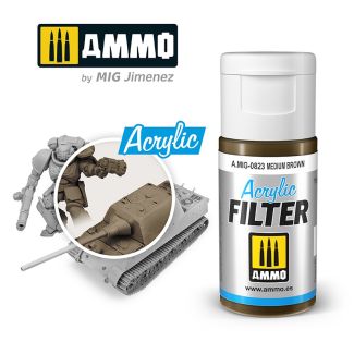 Acrylic Filter Medium Brown 15ml Ammo By Mig - MIG823
