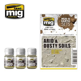 Arid & Dusty Soil Paint Set Ammo By Mig - MIG7440