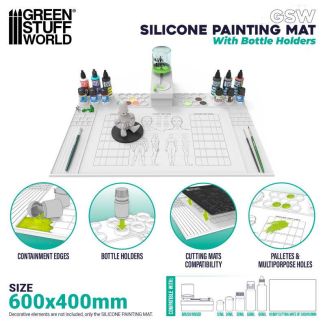Silicone Painting Mat with Edges 450x300mm - Green Stuff World