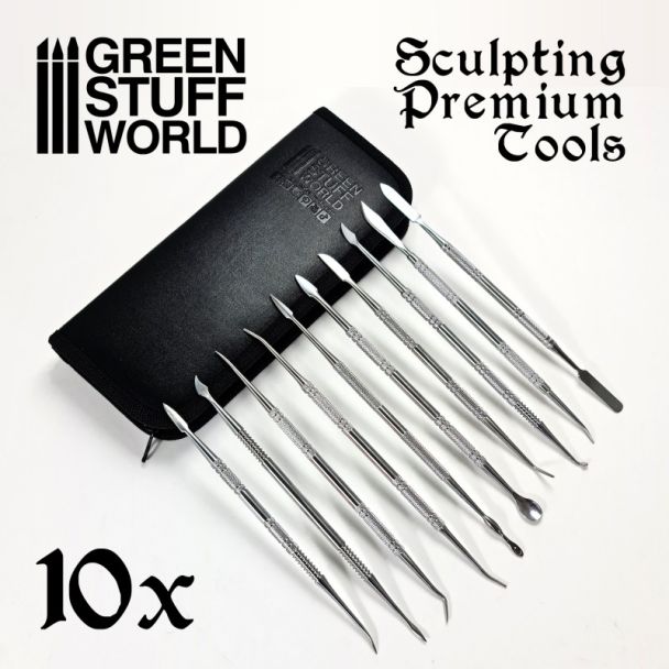 Green Stuff World 10x Professional Sculpting Tools with case