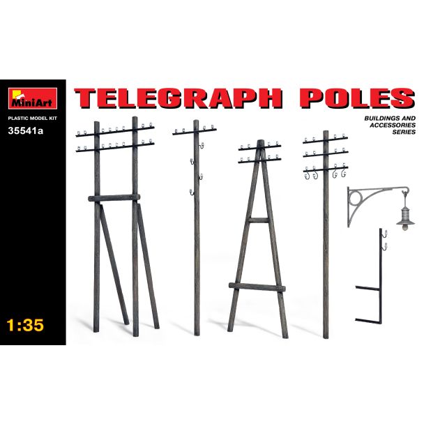 Miniart 1:35 - Telegraph Poles ***UPDATED KIT*** 35541a