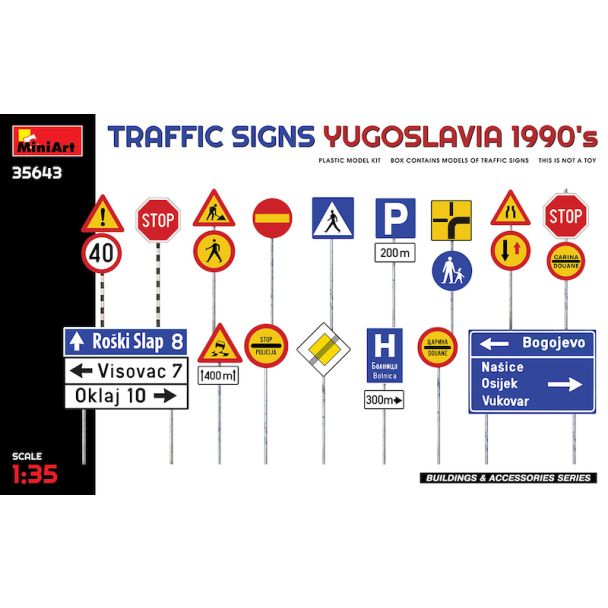 Miniart 1/35 Traffic Signs Yugoslavia 1990's # 35643