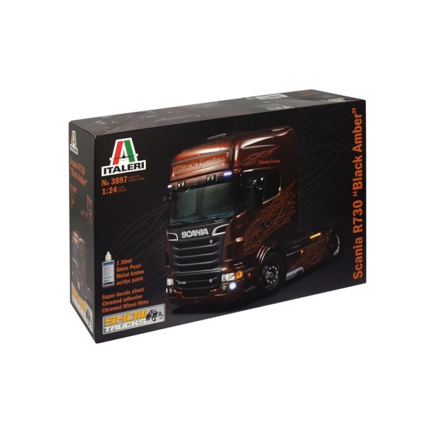 ITALERI SCANIA R730 ''BLACK AMBER'' 3897 1:24 Truck Model Kit