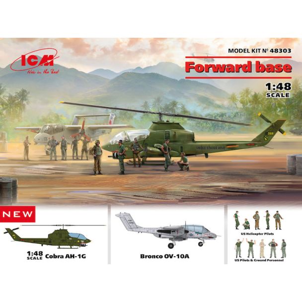 ICM Forward Base Cobra AH-1G and Bronco OV-10A w/figures - ICM48303