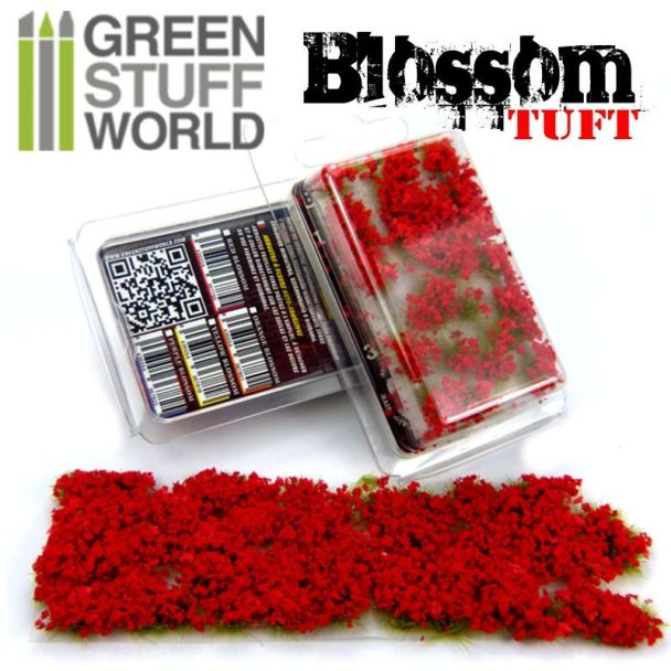 Blossom TUFTS - 6mm self-adhesive - RED Flowers - GSW-9280