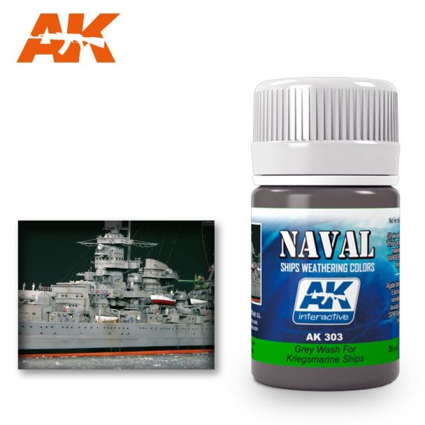 Grey Wash For Kriegsmarine Ships  35ml AK Interactive - AK303