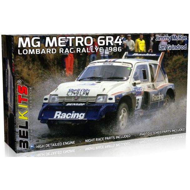 Belkits Bel016 MG Metro 6R4 Lombard Rac Rally 1986 1:24 Plastic Car Model Kit