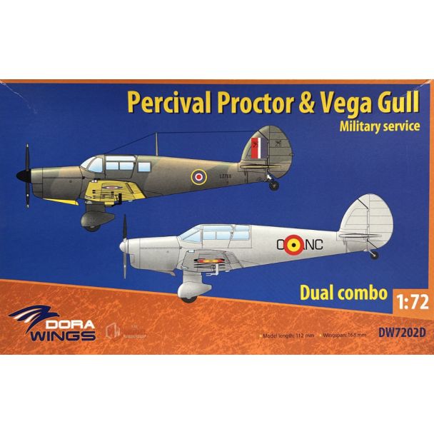 Dora Wings 1/72 Percival Proctor & Vega Gull (2 in 1 Combo) - DW7202D