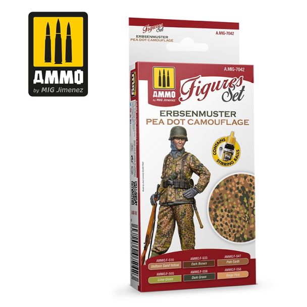 Erbsenmuster Pea Dot Camouflage Figures Paint Set Ammo By Mig - MIG7042