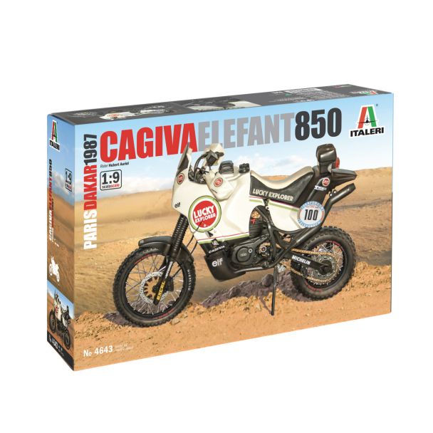 Italeri Cagiva Elefant 850 Paris-Dakar 1987 1/9 Plastic Bike Kit - 4643