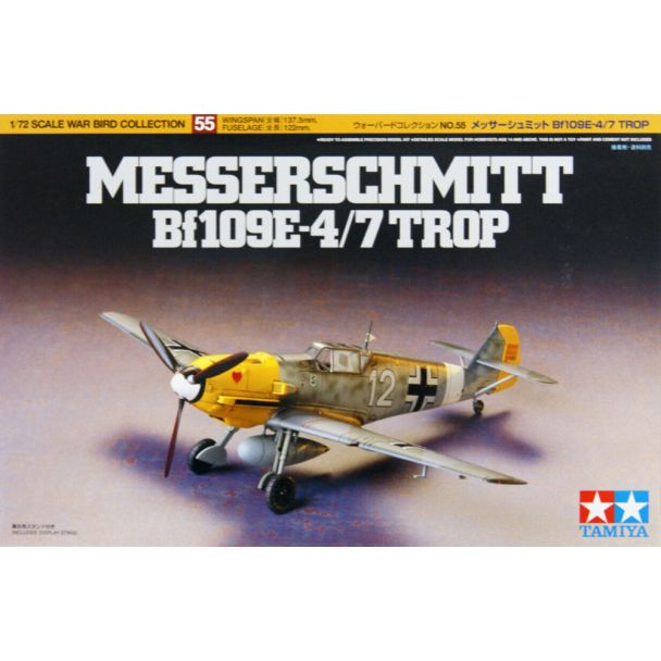 Tamiya 1/72 Messerschmitt BF109 E-4/7 Trop - 60755