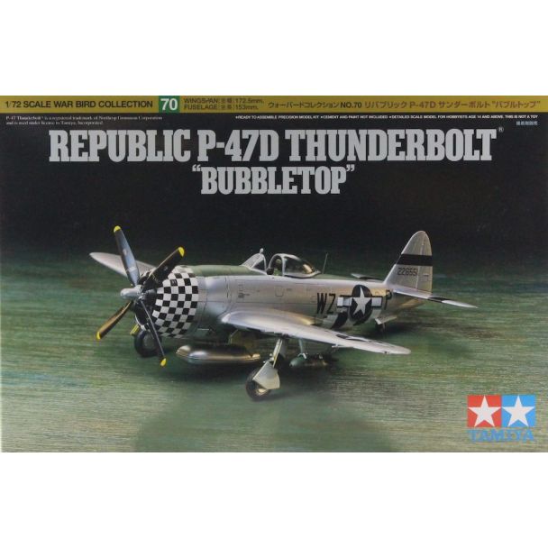 Tamiya 1/72 P-47 Thunderbolt Bubbletop Aircraft Kit - 60770