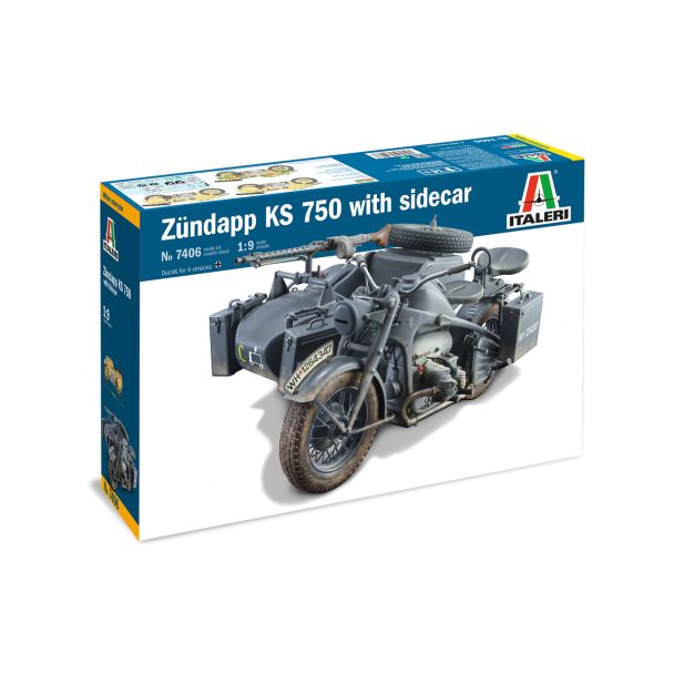 Italeri Zundapp Ks 750 With Sidecar Bike Kit - 7406