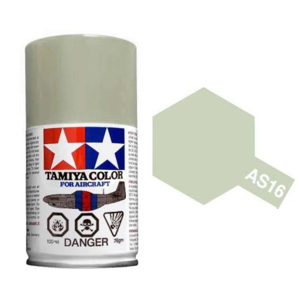 Tamiya AS-16 Light Gray (USAF) 100ml Spray Paint for Scale Models - 86516