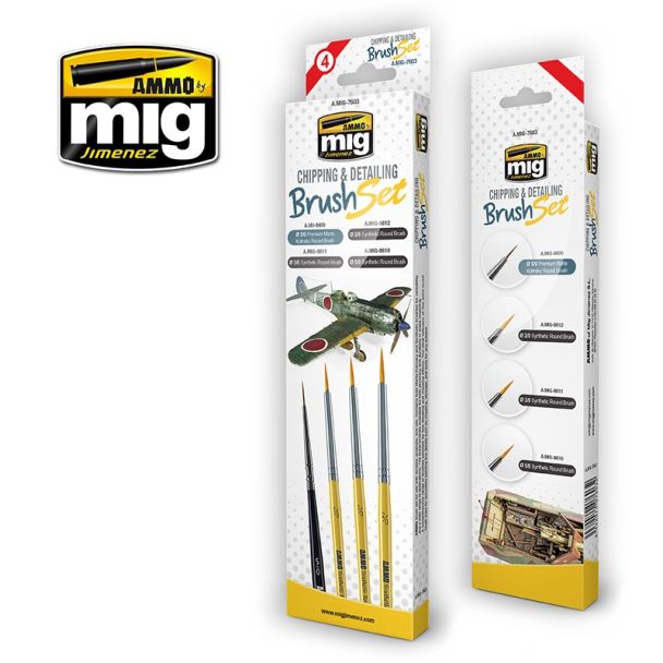 Chipping & Detailing Brush Set Ammo By Mig - MIG7603