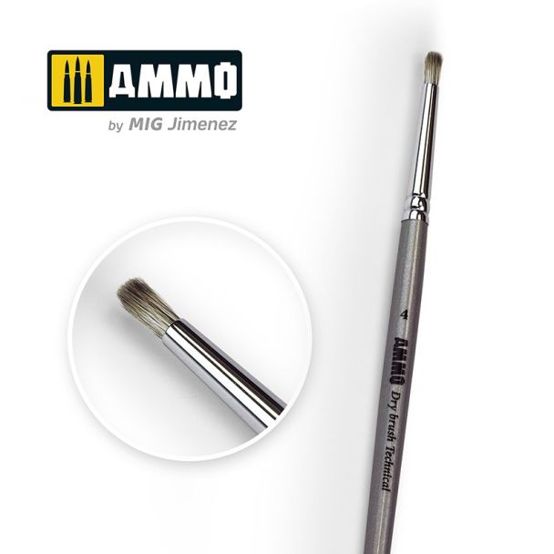 Size 4 Ammo Drybrush Technical Brush Ammo By Mig - MIG8701