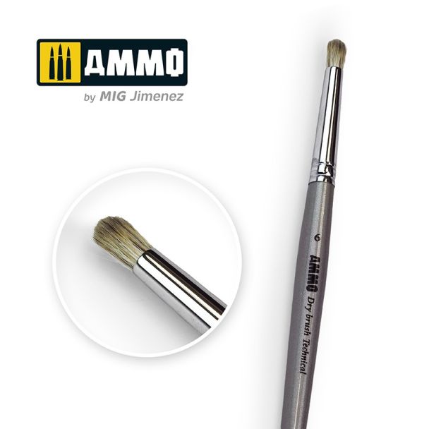 Size 6 Ammo Drybrush Technical Brush Ammo By Mig - MIG8702