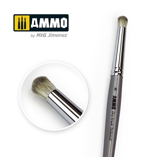 Size 8 Ammo Drybrush Technical Brush Ammo By Mig - MIG8703