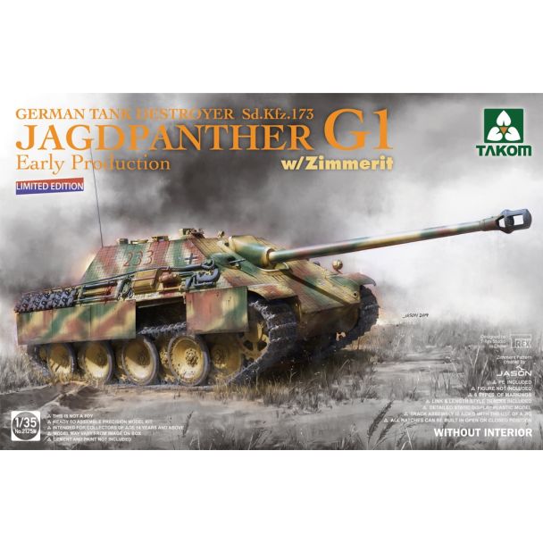 Takom 1/35 German WWII Jagdpanther G1 Early SdKfz 173 w/ Zimmerit - 2125W