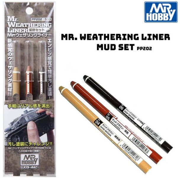 Mr Weathering Liner Mud Colour Set Mr Hobby - PP-202