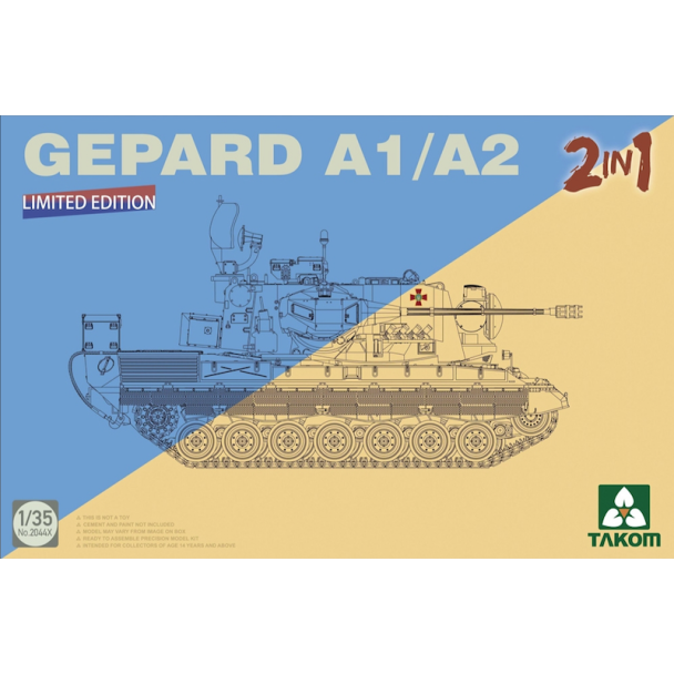Takom 1/35 German Flakpanzer 1 Gepard A1/A2 SPAAG 2-in-1 - 2044X